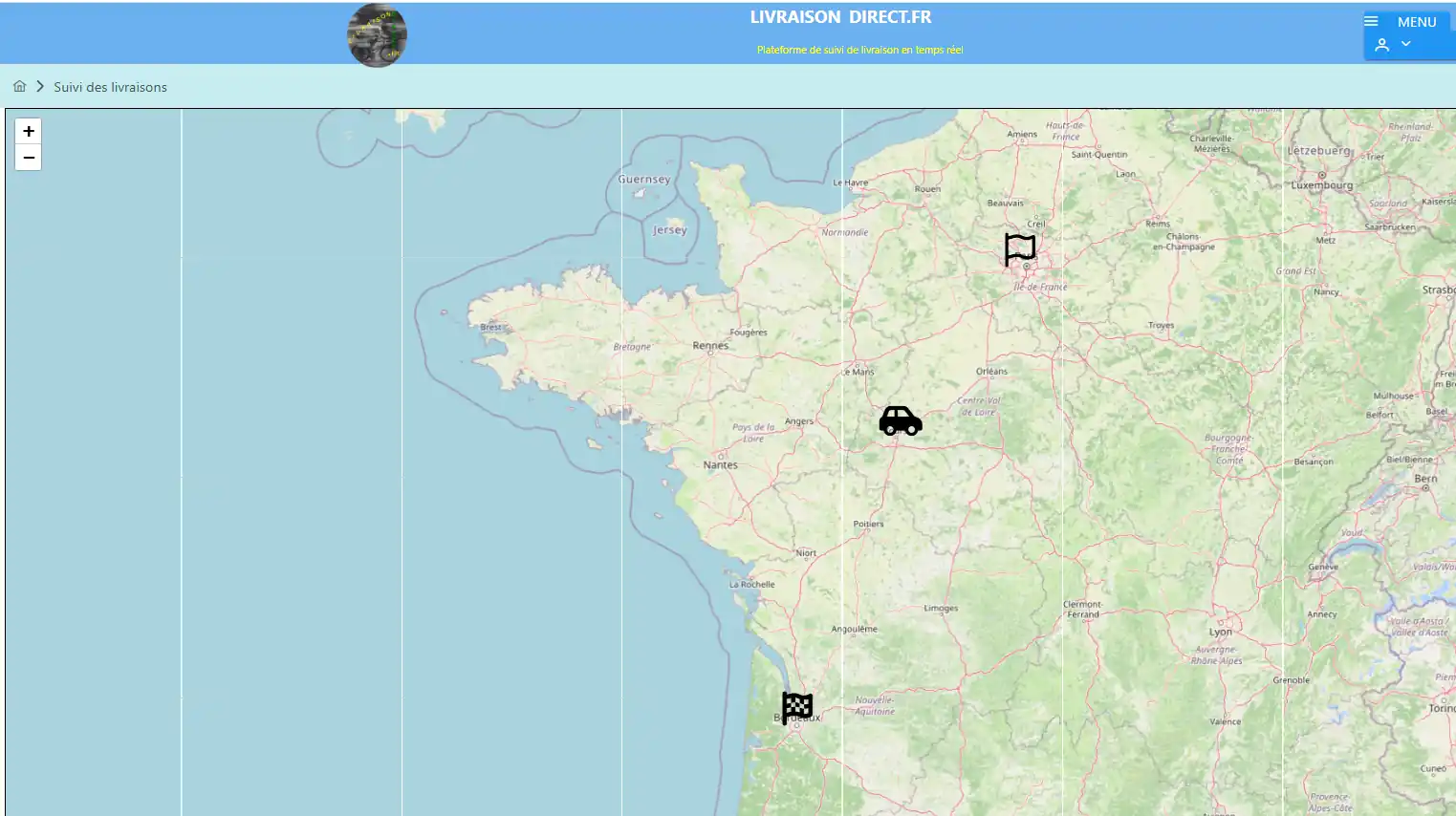 Exemple de suivi du véhicule en temps réel